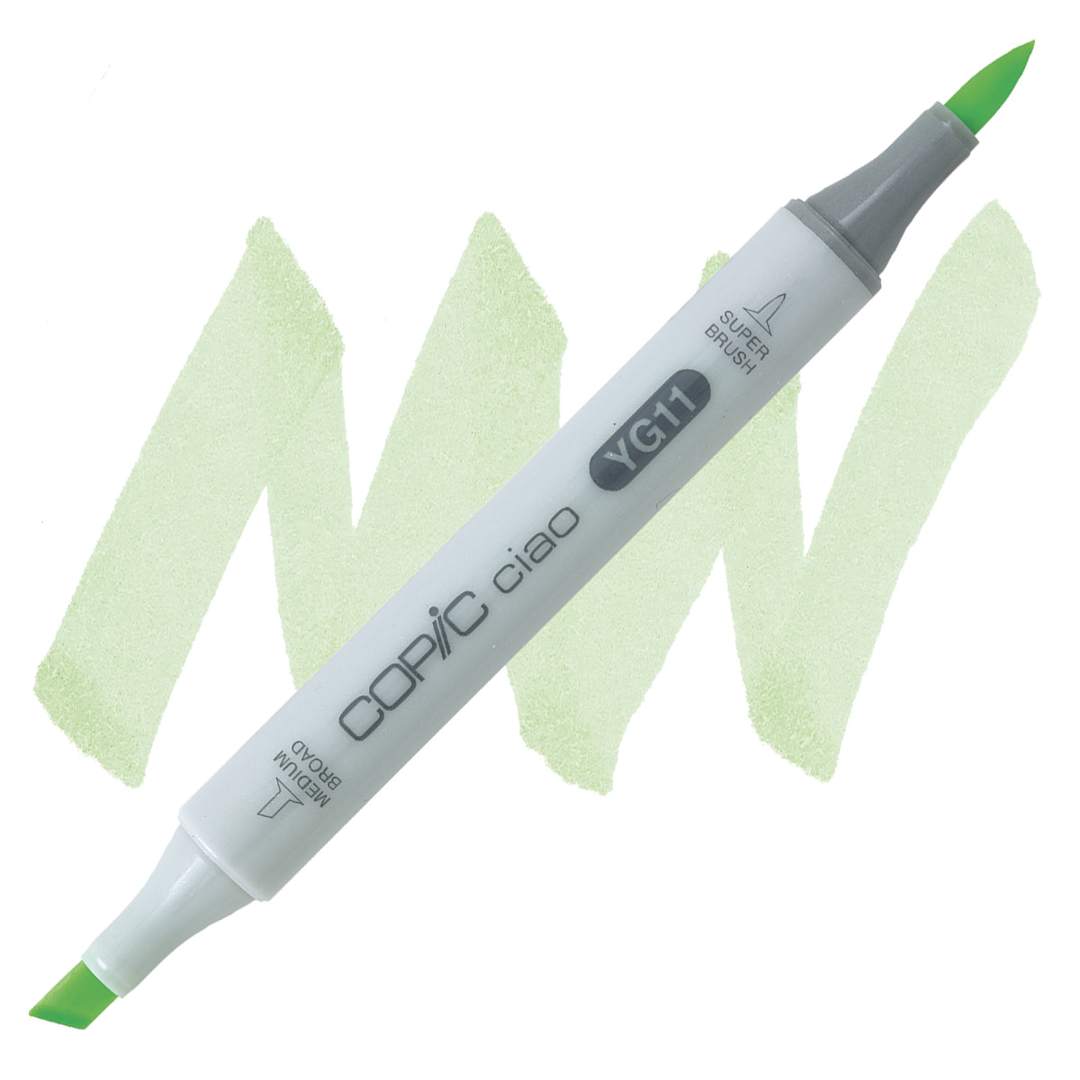 Open in modal - Copic Ciao Double Ended Marker - Mignonette YG11 marker and swatch