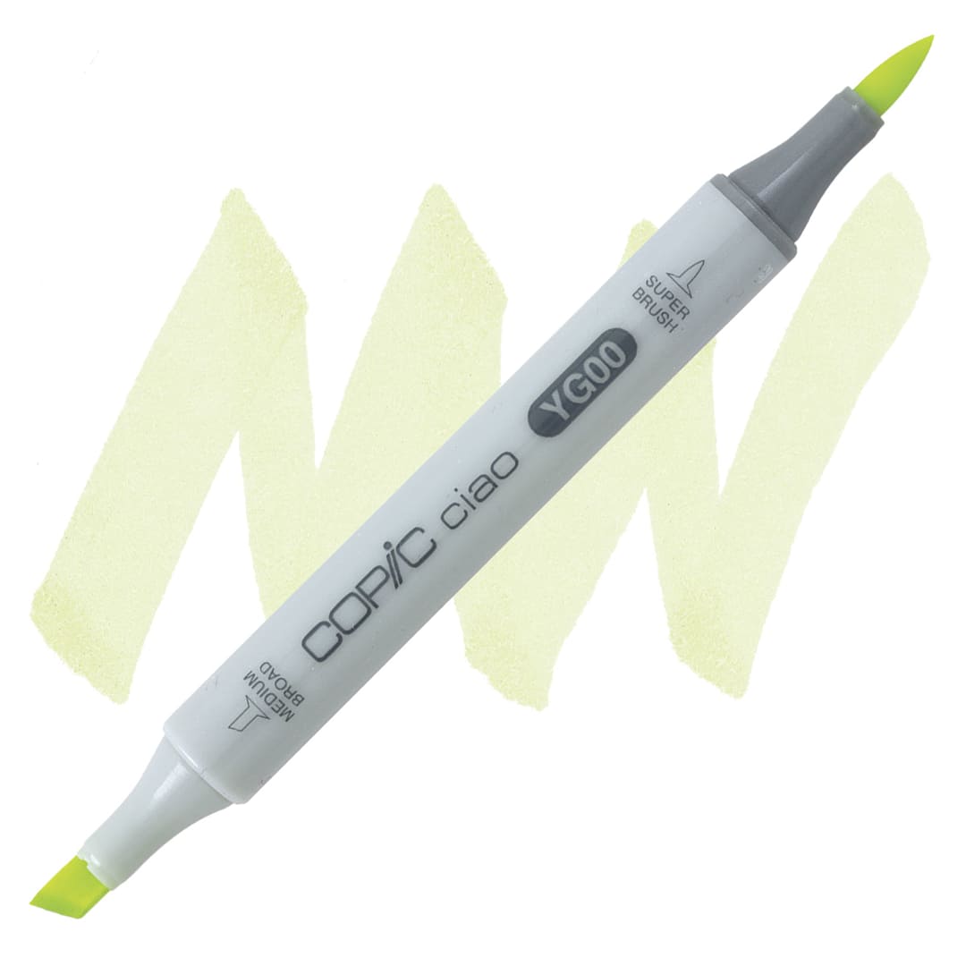 Open in modal - Copic Ciao Double Ended Marker - Mimosa Yellow YG00 marker and swatch