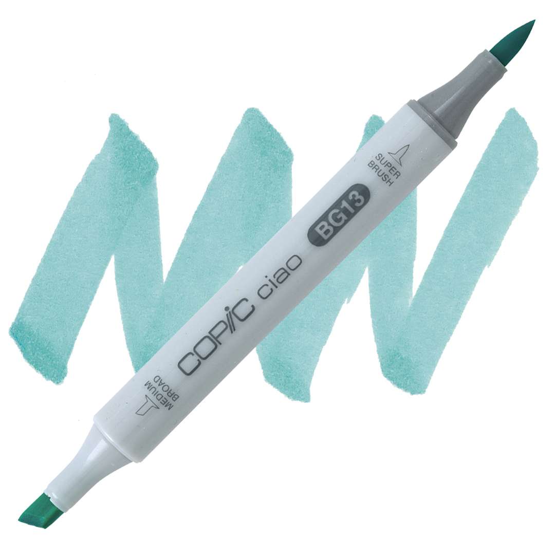 Open in modal - Copic Ciao Double Ended Marker - Mint Green BG13 marker and swatch