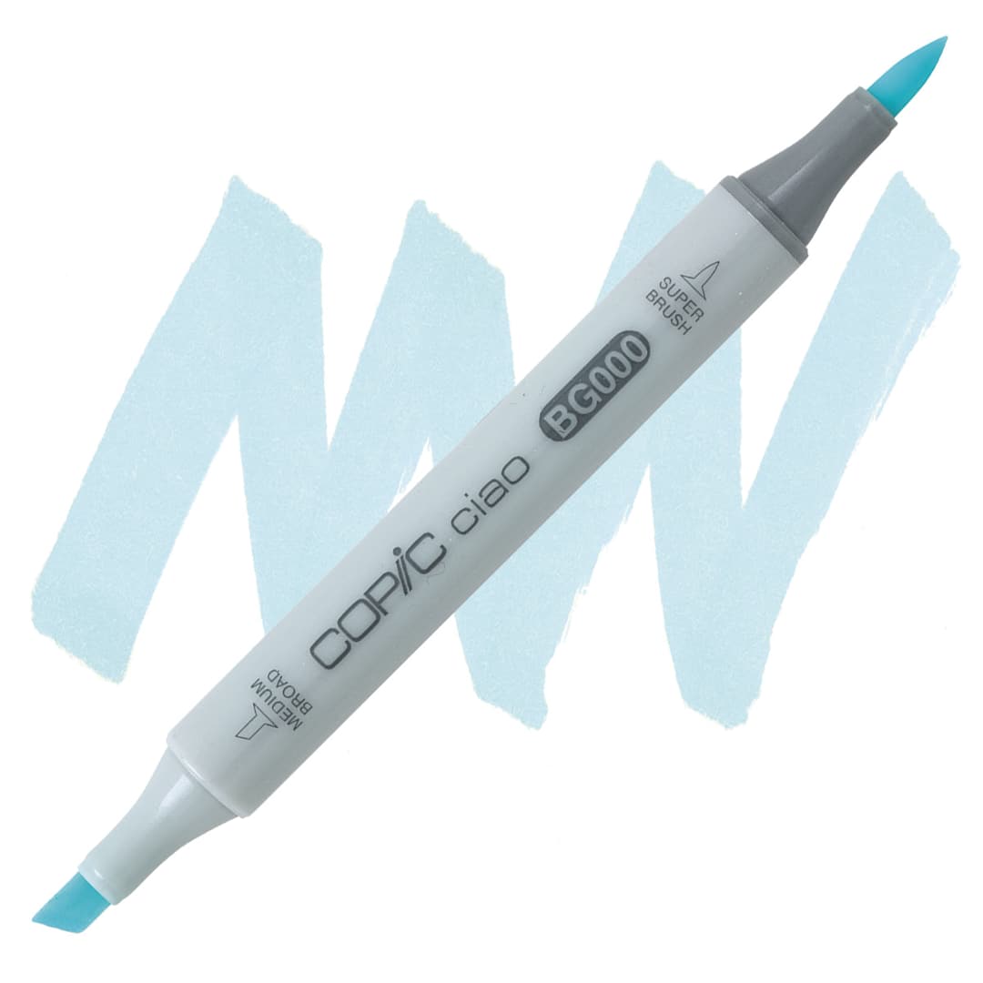 Open in modal - Copic Ciao Double Ended Marker - Pale Aqua BG000 marker and swatch