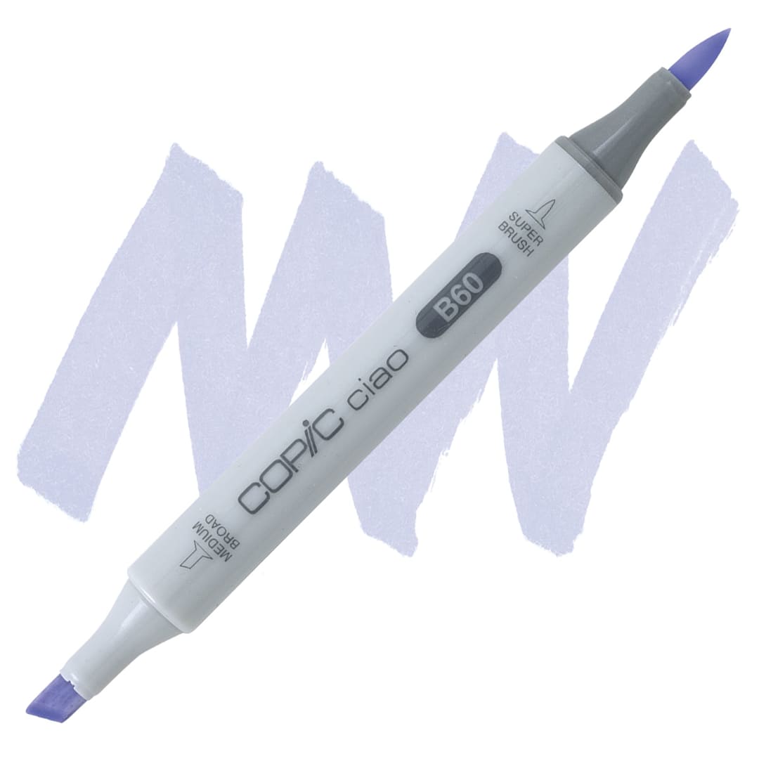 Open in modal - Copic Ciao Double Ended Marker - Pale Blue Gray B60 marker and swatch