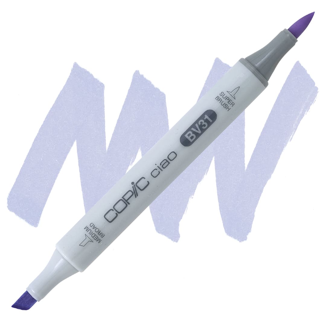 Open in modal - Copic Ciao Double Ended Marker - Pale Lavender BV31 marker and swatch
