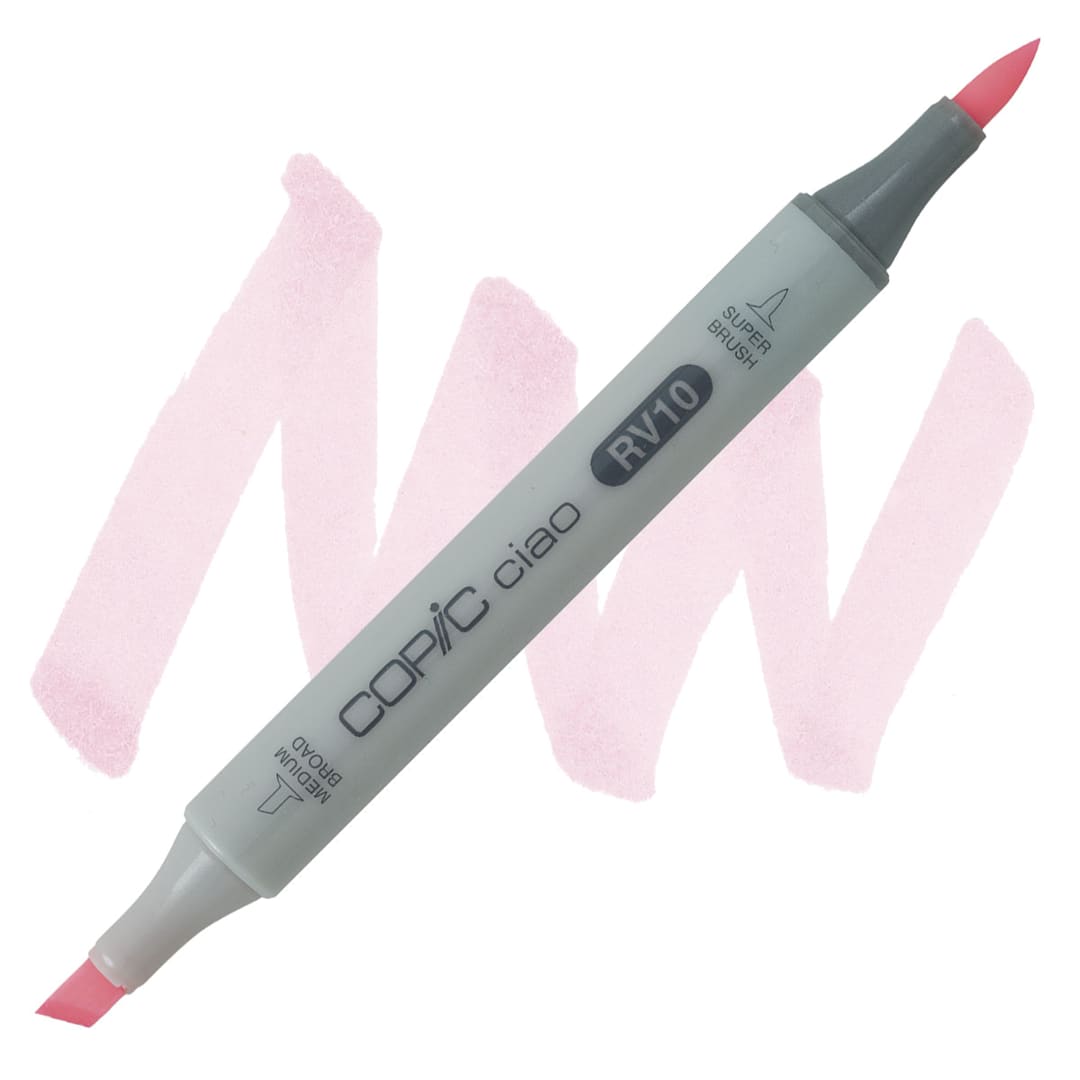 Open in modal - Copic Ciao Double Ended Marker - Pale Pink RV10 marker and swatch