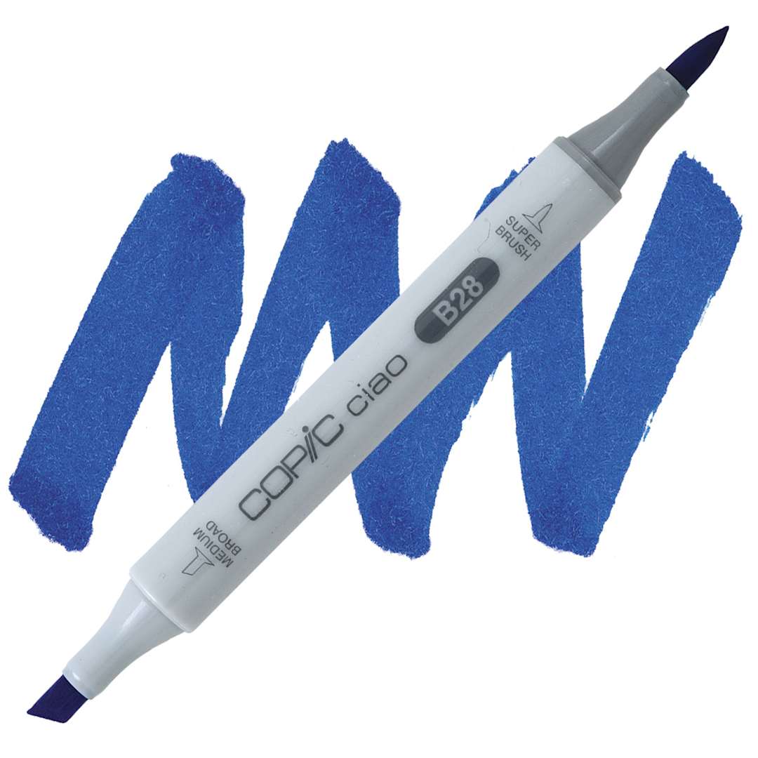 Open in modal - Copic Ciao Double Ended Marker - Royal Blue B28 marker and swatch