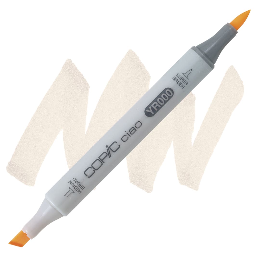 Open in modal - Copic Ciao Double Ended Marker - Silk YR000 marker and swatch