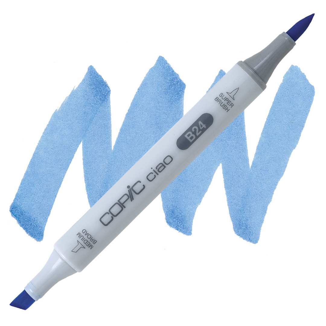 Open in modal - Copic Ciao Double Ended Marker - Sky B24 marker and swatch