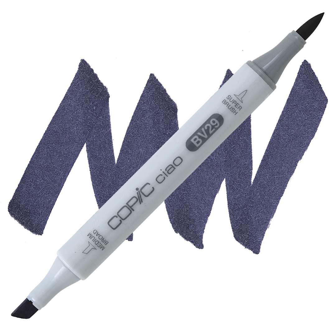 Open in modal - Copic Ciao Double Ended Marker - Slate BV29 marker and swatch