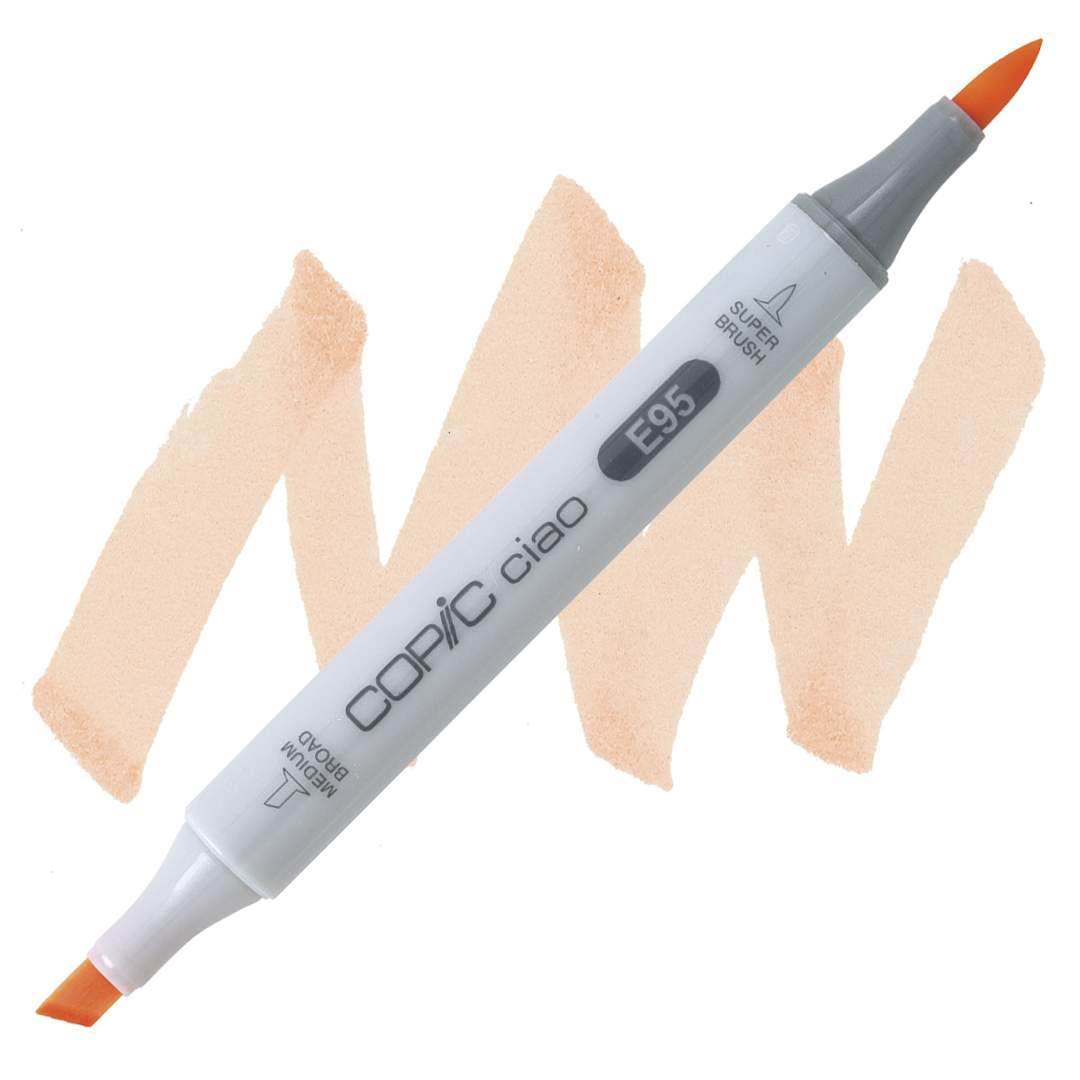 Open in modal - Copic Ciao Double Ended Marker - Tea Orange E95 marker and swatch