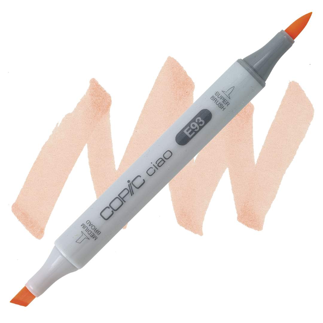 Open in modal - Copic Ciao Double Ended Marker - Tea Rose E93 marker and swatch