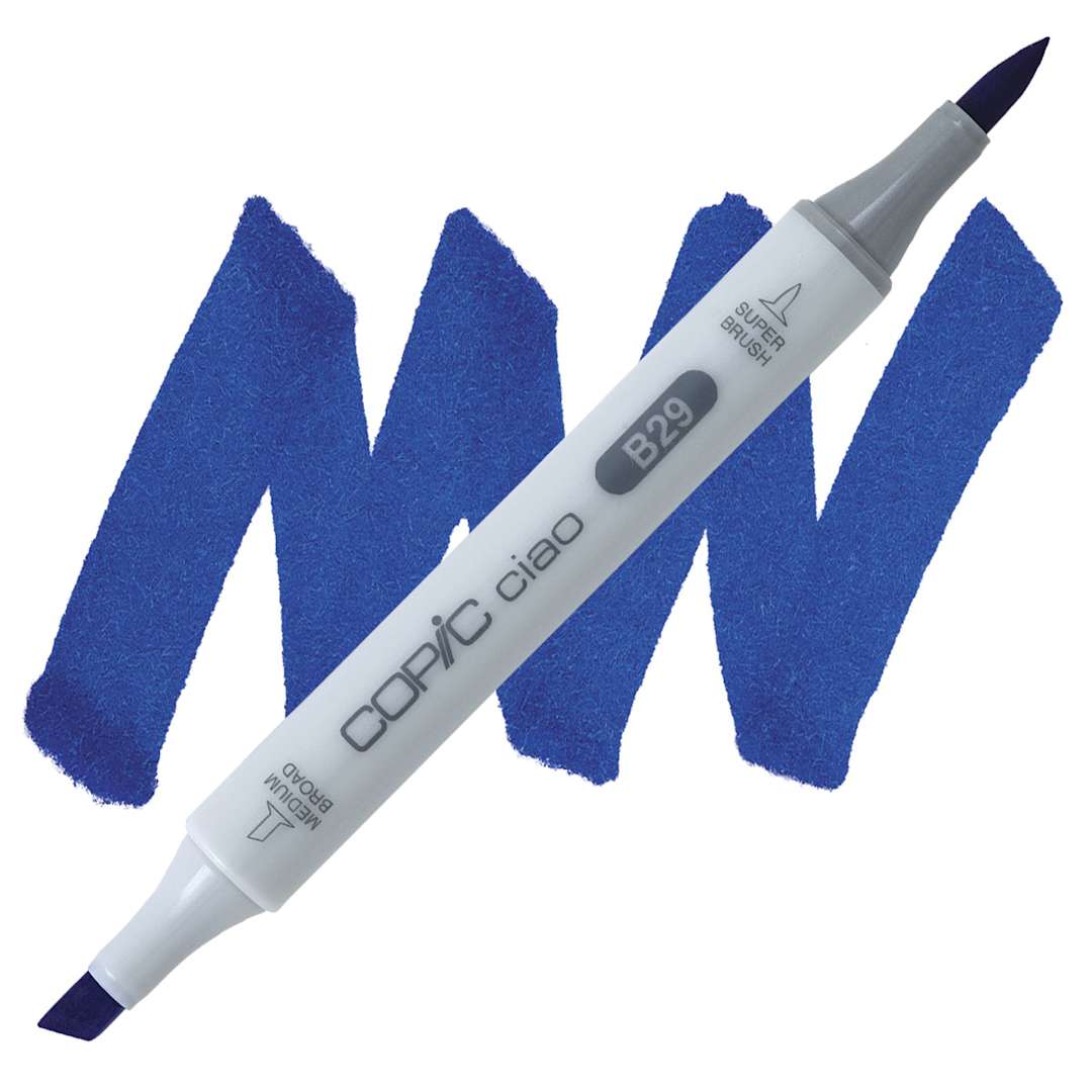 Open in modal - Copic Ciao Double Ended Marker - Ultramarine B29 marker and swatch