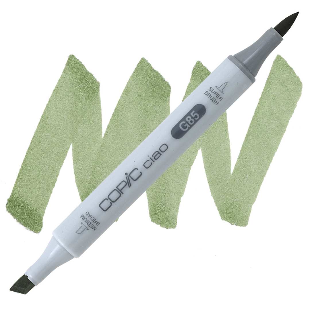 Open in modal - Copic Ciao Double Ended Marker - Verdigris G85 marker and swatch