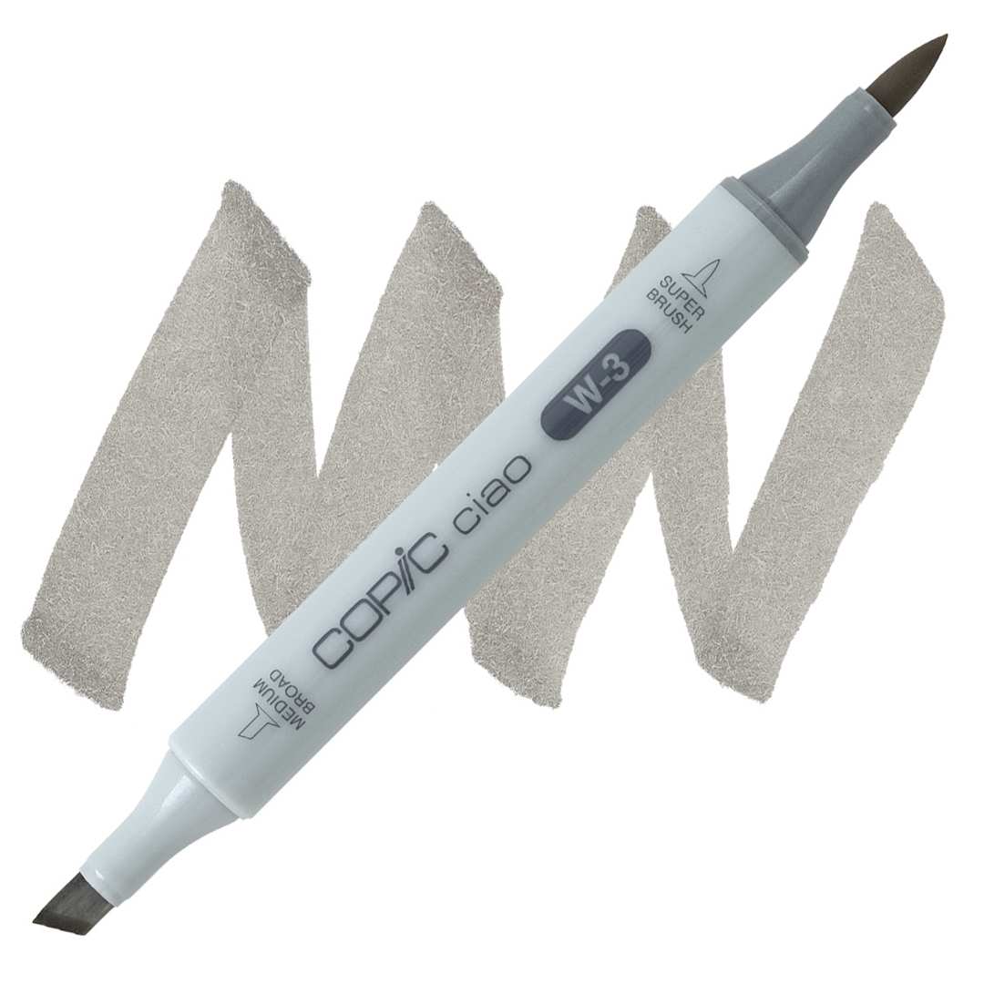 Open in modal - Copic Ciao Double Ended Marker - Warm Gray W-3 marker and swatch