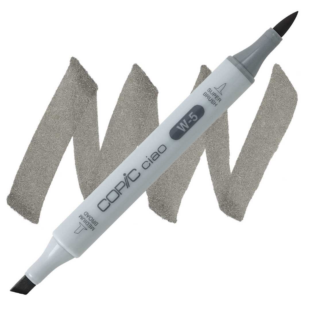 Open in modal - Copic Ciao Double Ended Marker - Warm Gray W-5 marker and swatch