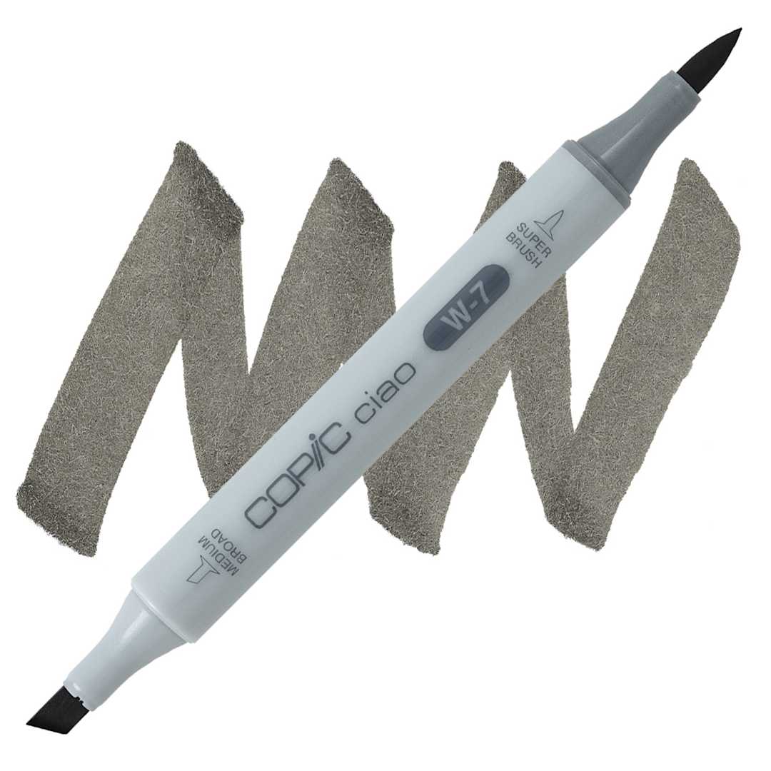 Open in modal - Copic Ciao Double Ended Marker - Warm Gray W-7 marker and swatch