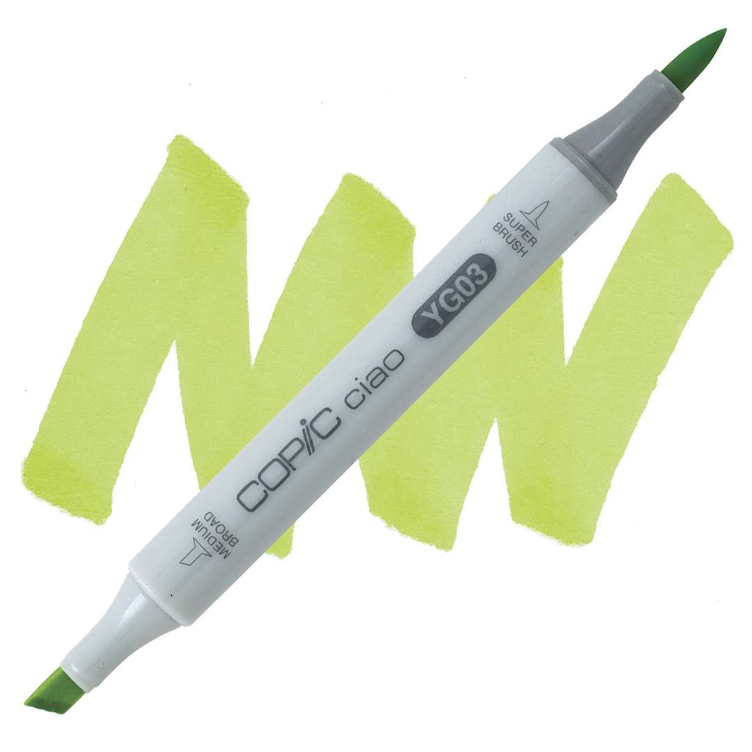 Open in modal - Copic Ciao Double Ended Marker - Yellow Green YG03 marker and swatch