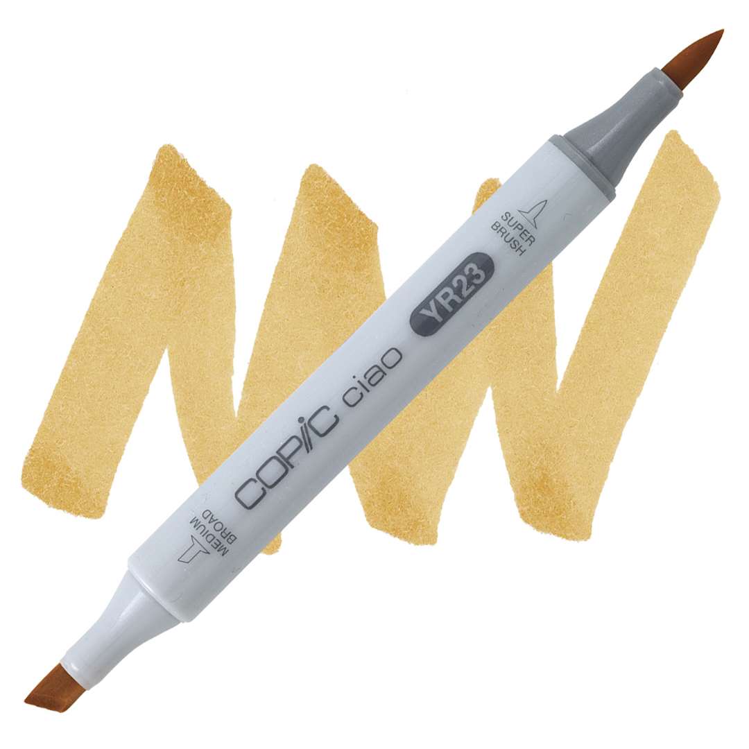 Open in modal - Copic Ciao Double Ended Marker - Yellow Ochre YR23 marker and swatch