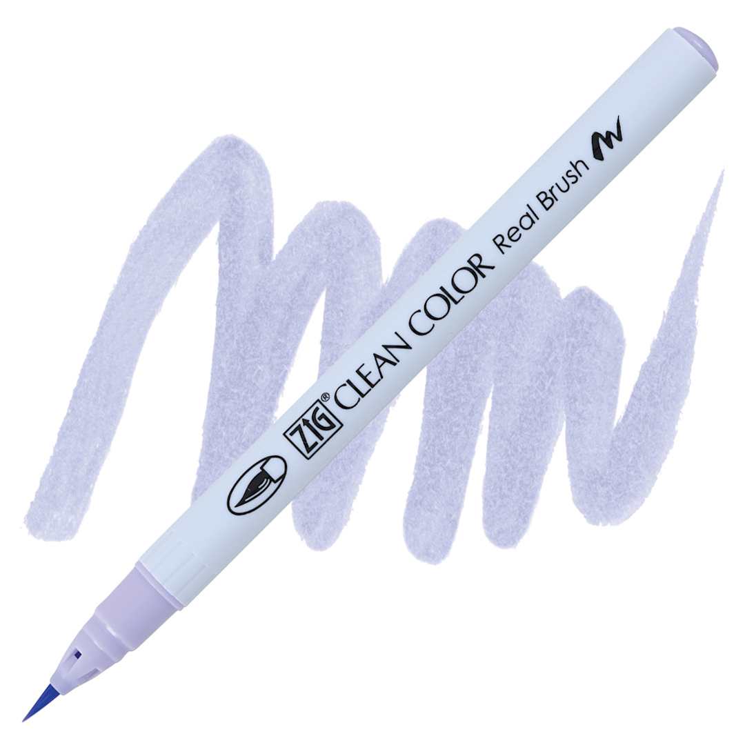 Open in modal - Kuretake Zig Clean Color Real Brush Pen - English Lavender pen and swatch
