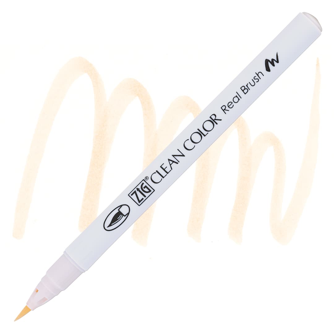Open in modal - Kuretake Zig Clean Color Real Brush Pen - Light Beige pen and swatch