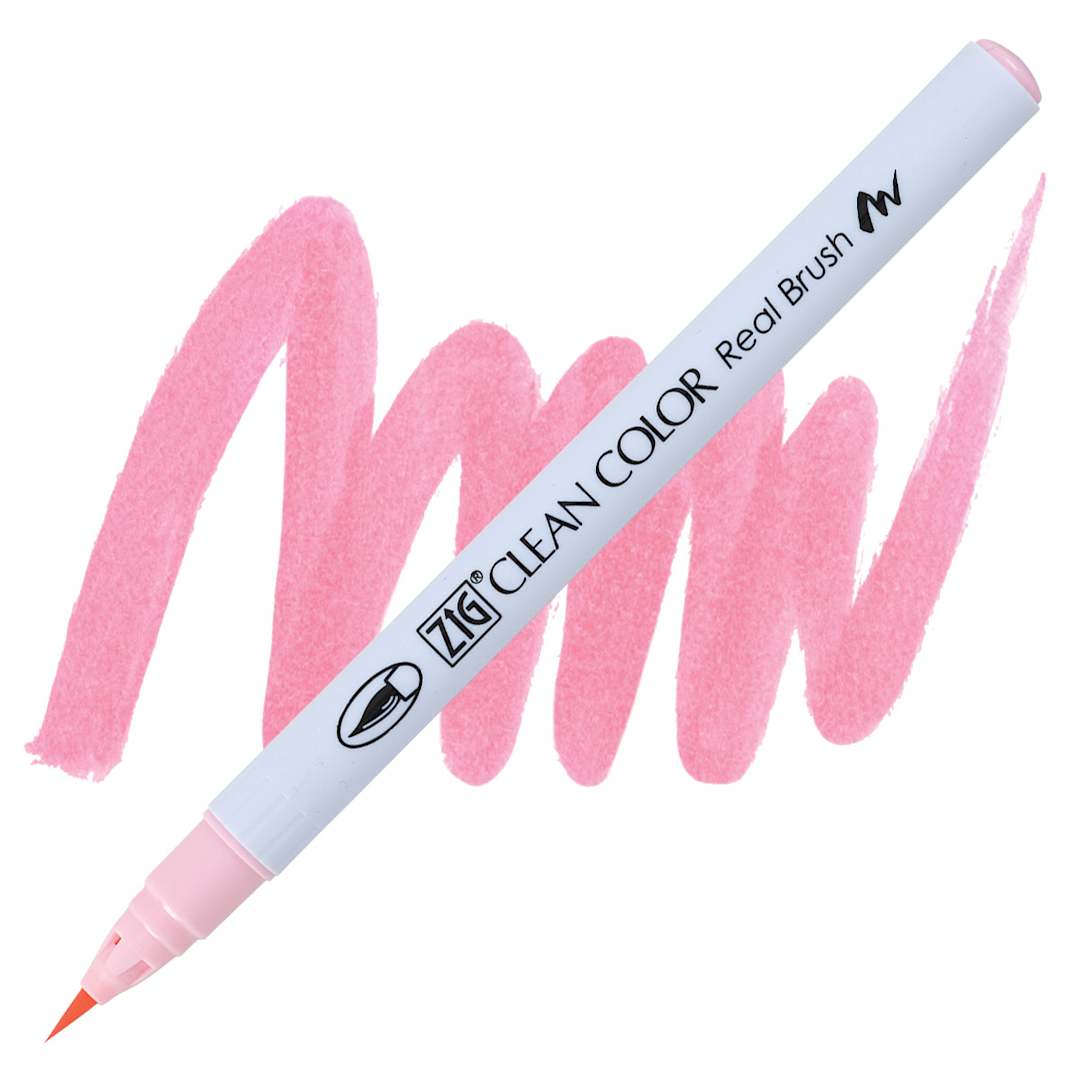 Open in modal - Kuretake Zig Clean Color Real Brush Pen - Light Pink pen and swatch