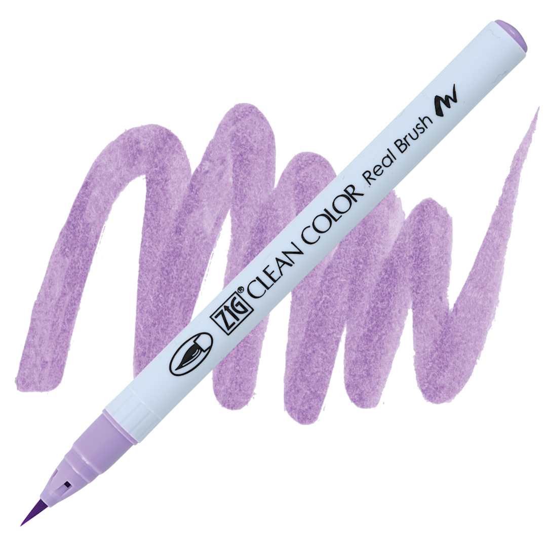 Open in modal - Kuretake Zig Clean Color Real Brush Pen - Lilac pen and swatch
