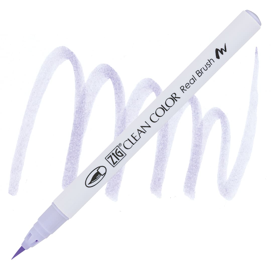 Open in modal - Kuretake Zig Clean Color Real Brush Pen - Pale Violet pen and swatch