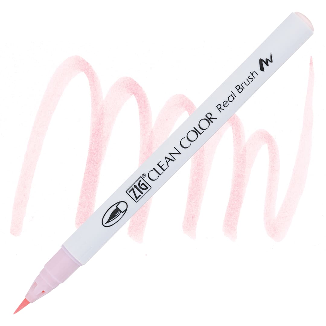 Open in modal - Kuretake Zig Clean Color Real Brush Pen - Pink Haze pen and swatch