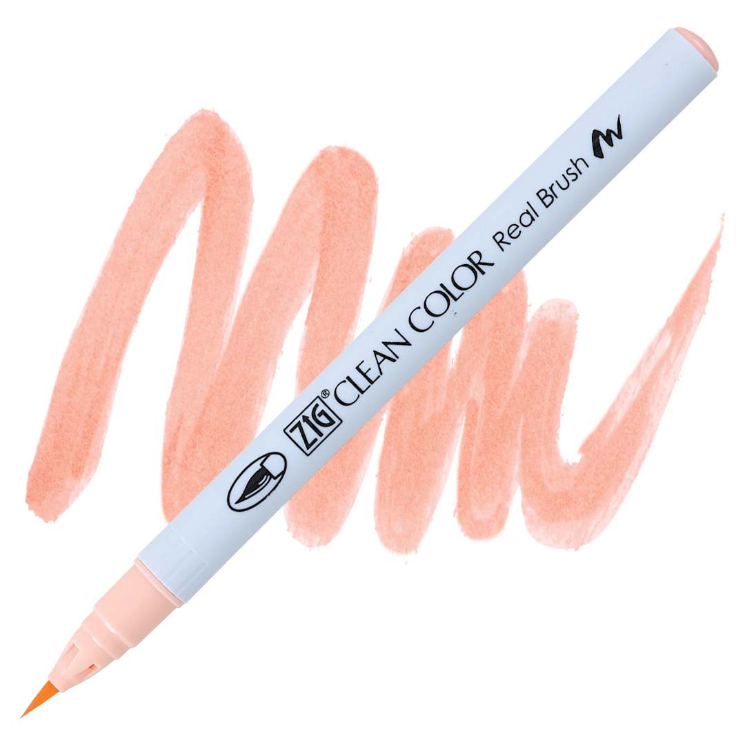 Open in modal - Kuretake Zig Clean Color Real Brush Pen - Tea Rose pen and swatch