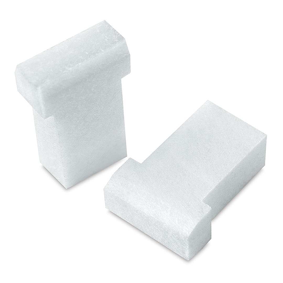 Open in modal - Montana Black Paint Replacement Nibs - 2 T-Tip nibs shown one standing, one at angle