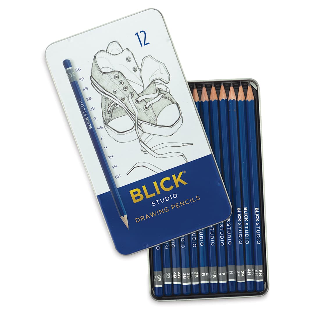 Open in modal - Blick Studio Drawing Pencils - Set of 12 (set with lid)