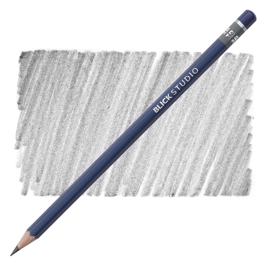Open in modal - Blick Studio Drawing Pencil - 3B pencil and swatch