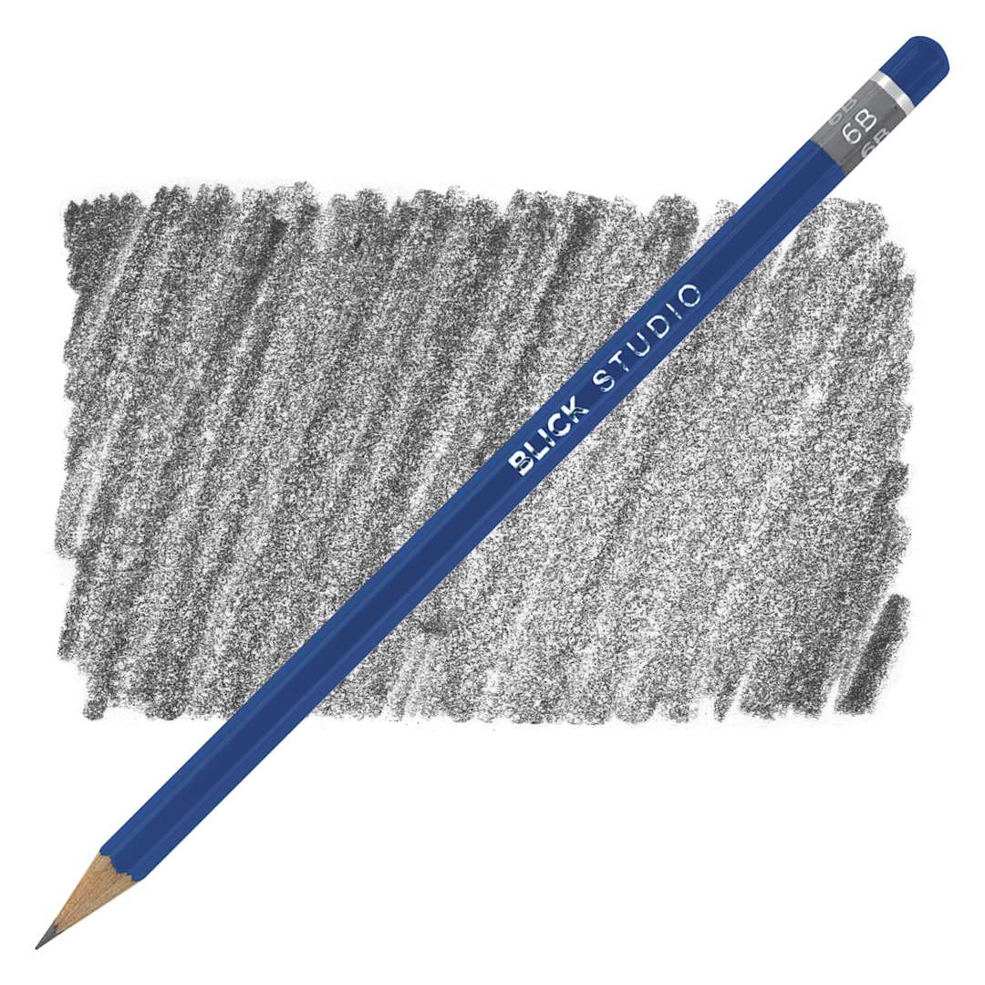 Open in modal - Blick Studio Drawing Pencil - 6B pencil and swatch