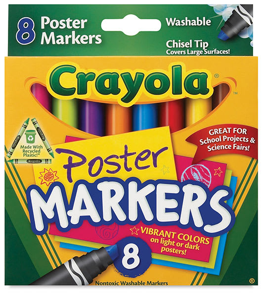 Open in modal - Crayola Washable Poster Marker Set