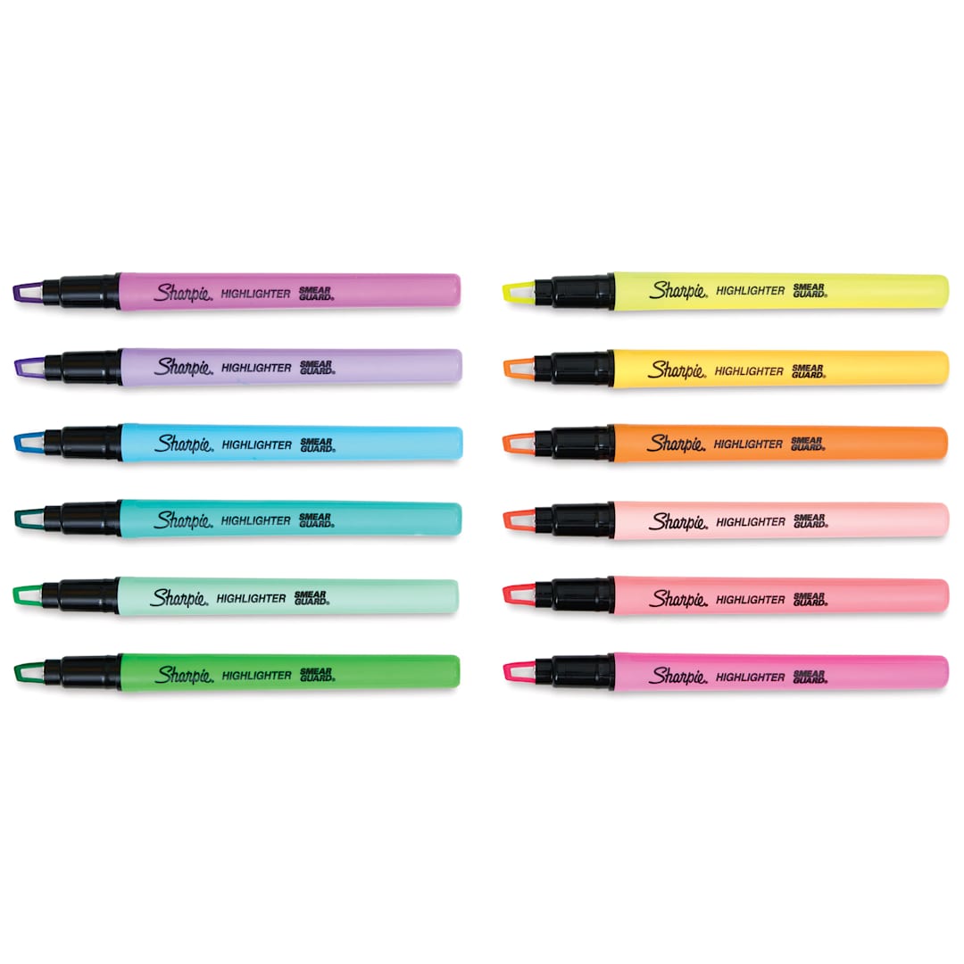 Open in modal - Sharpie Clear View Highlighters - Set of 12, Assorted Colors, Stick Style