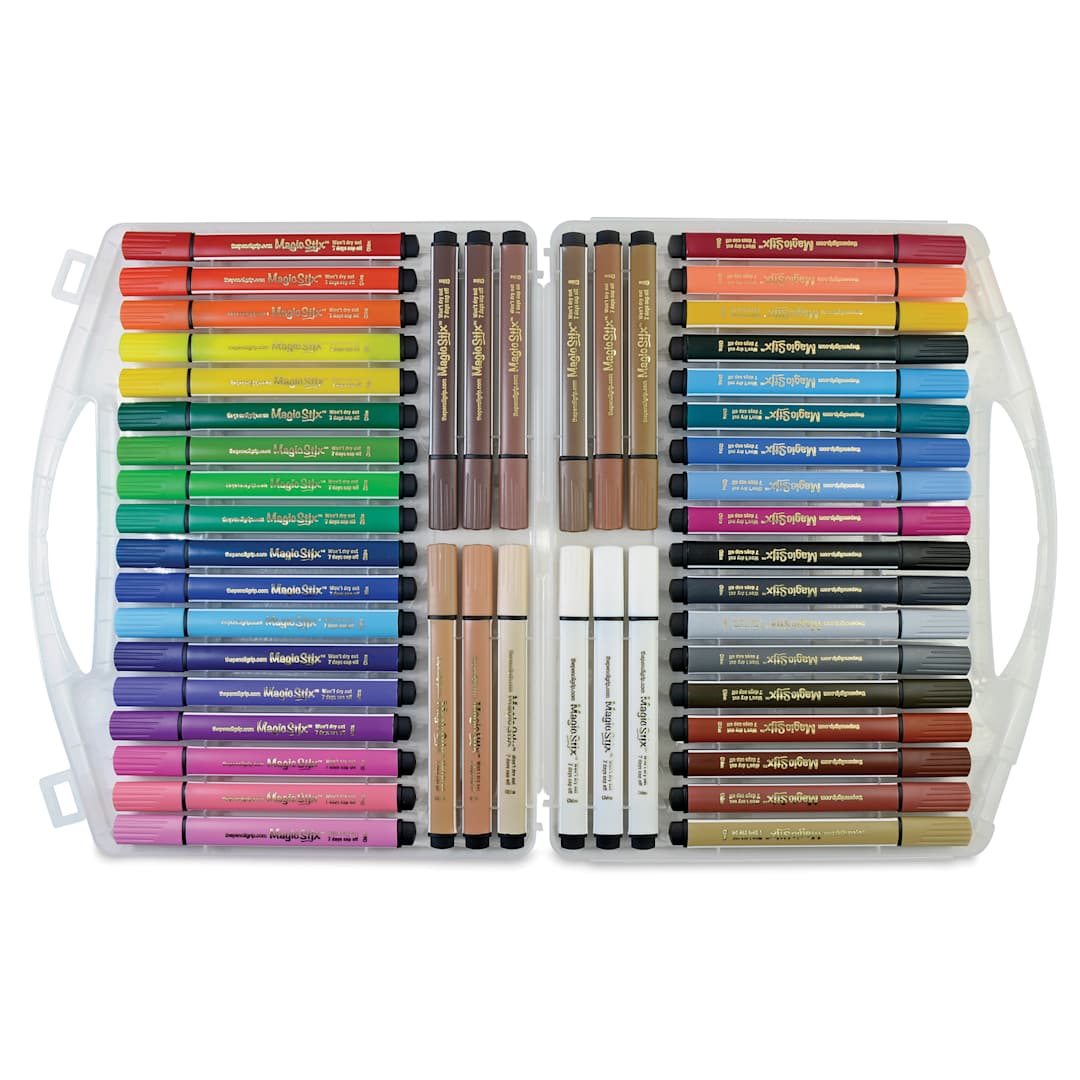 Open in modal - Magic Stix Triangular Markers - Set of 48, case open