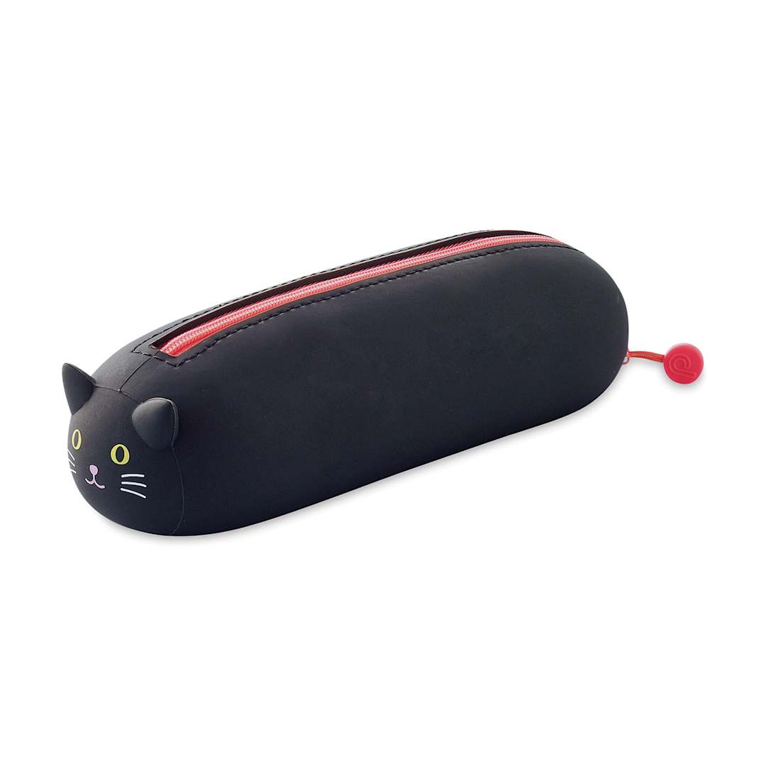 Open in modal - PuniLabo Lying Down Zipper Pouch - Black Cat
