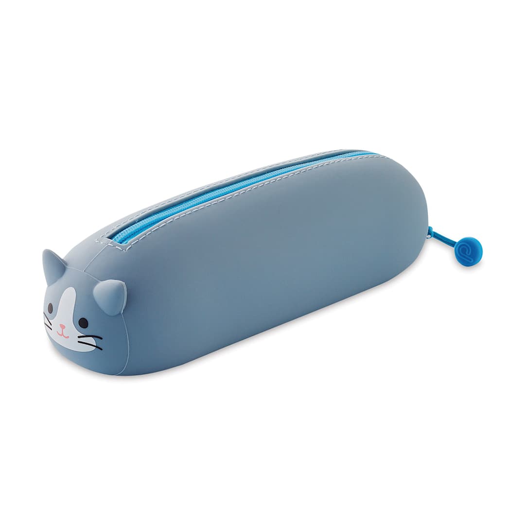 Open in modal - PuniLabo Lying Down Zipper Pouch - Gray Cat