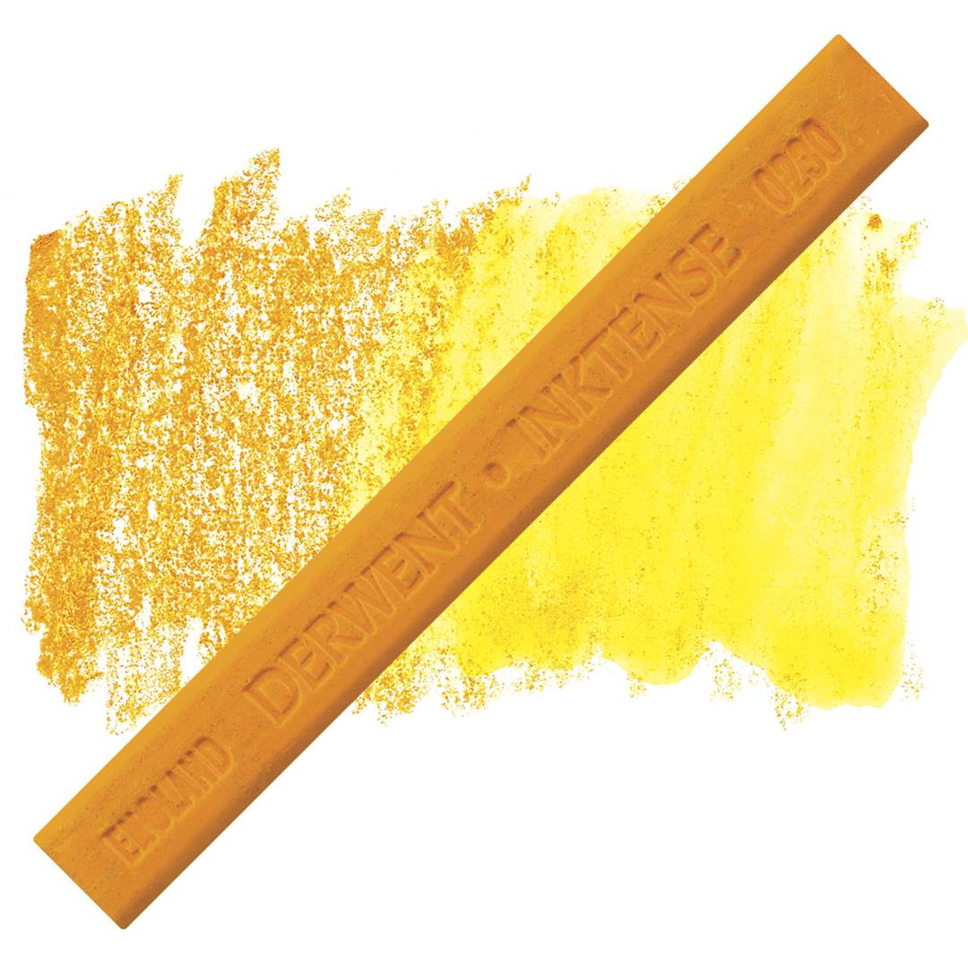Open in modal - Derwent Inktense Block - Golden Yellow block and swatch