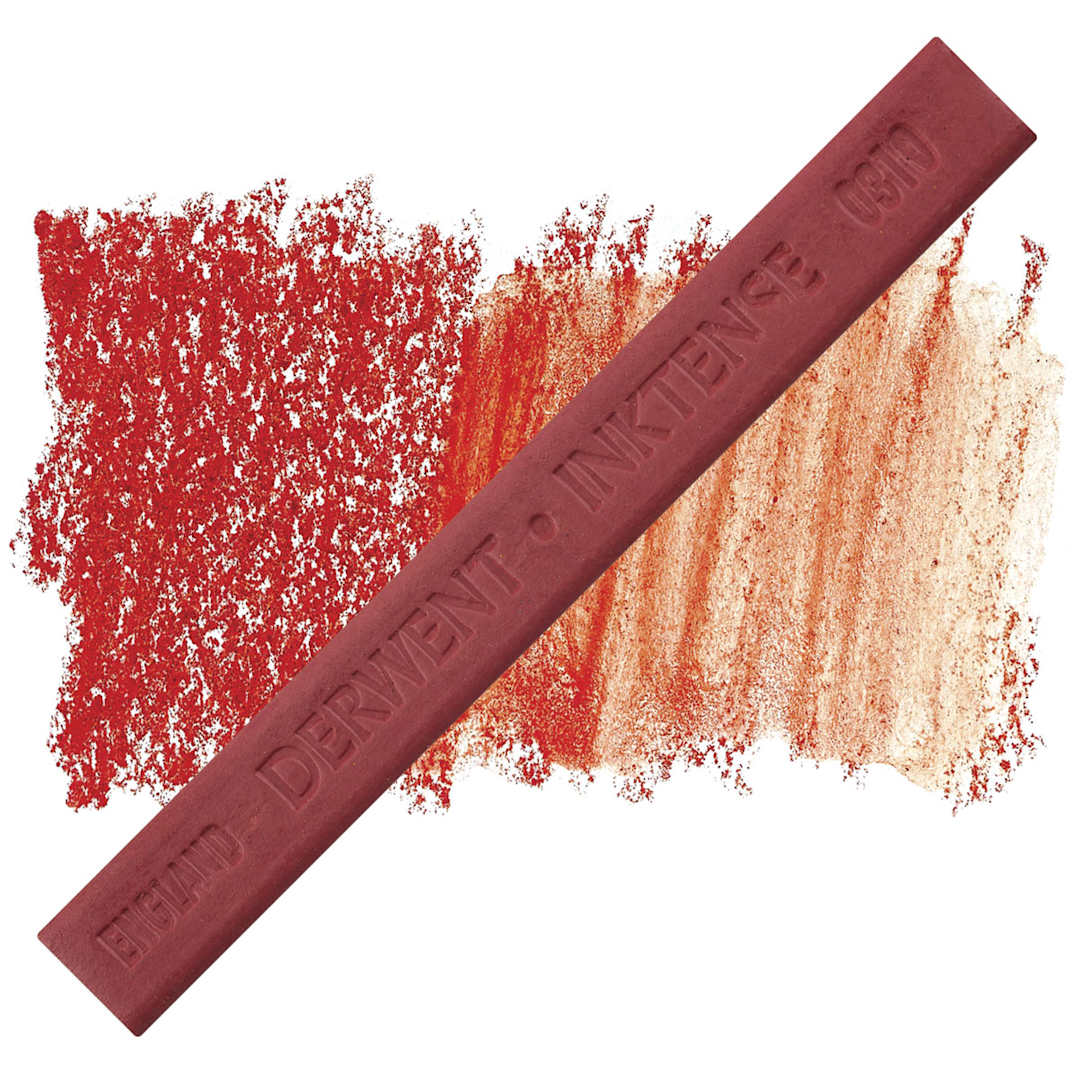 Open in modal - Derwent Inktense Block - Mid Vermilion block and swatch