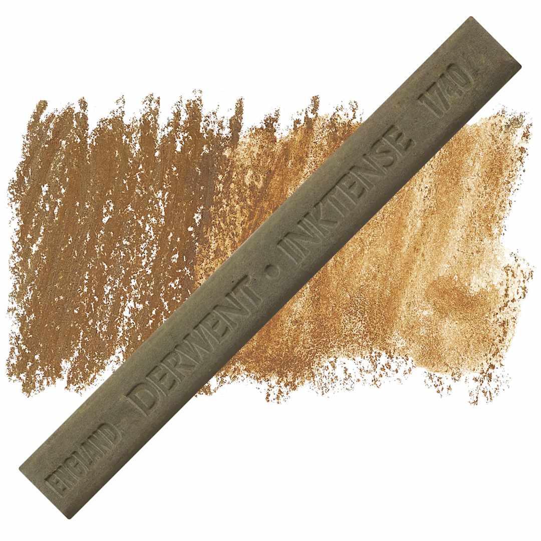 Open in modal - Derwent Inktense Block - Saddle Brown block and swatch