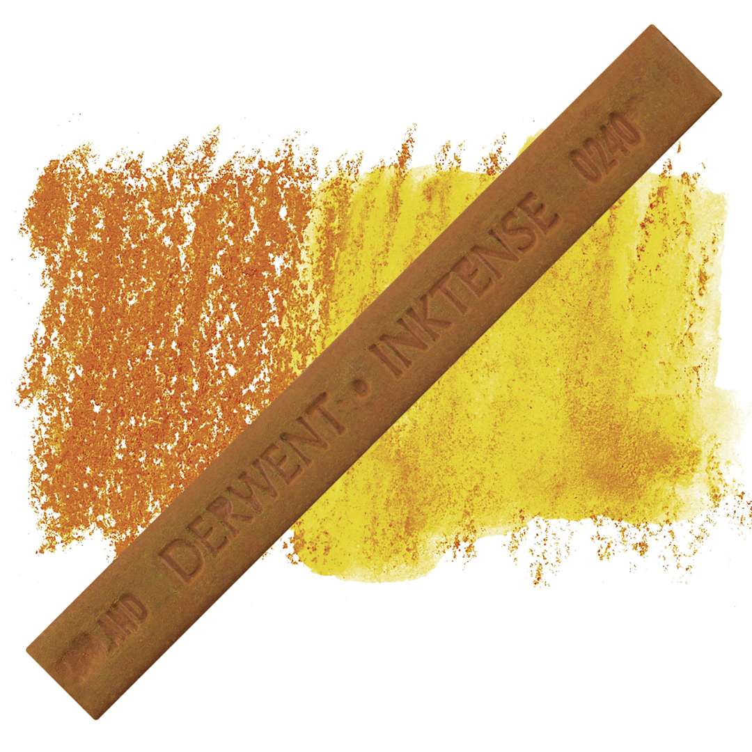 Open in modal - Derwent Inktense Block - Sienna Gold block and swatch