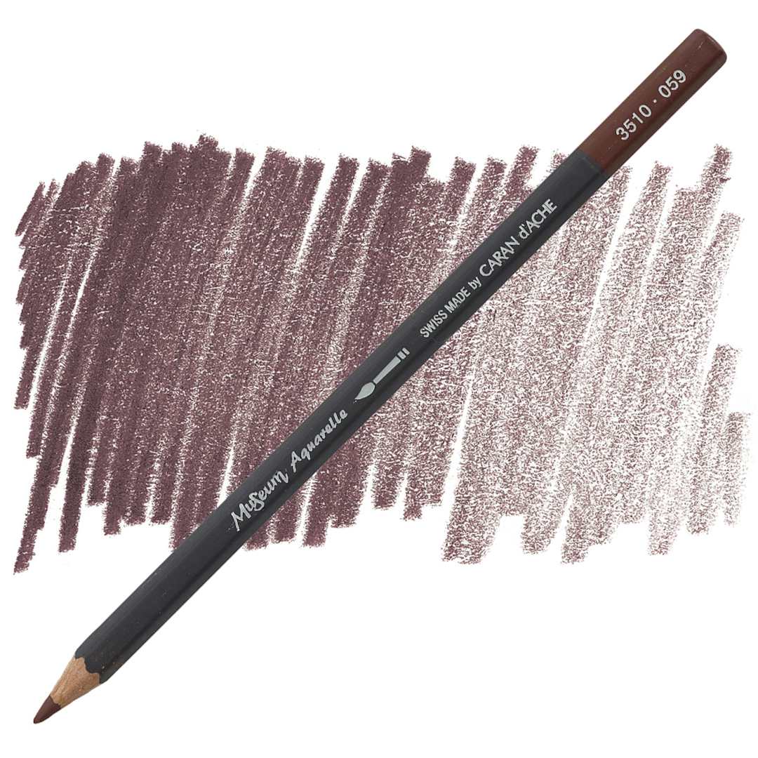 Open in modal - Caran D'Ache Museum Aquarelle Pencil - Brown pencil and swatch