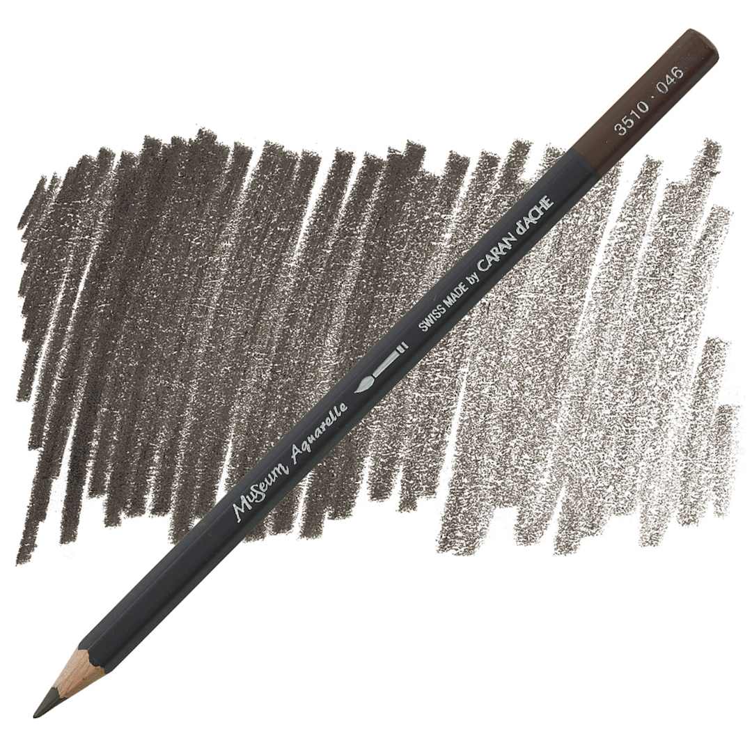 Open in modal - Caran D'Ache Museum Aquarelle Pencil - Cassel Earth pencil and swatch