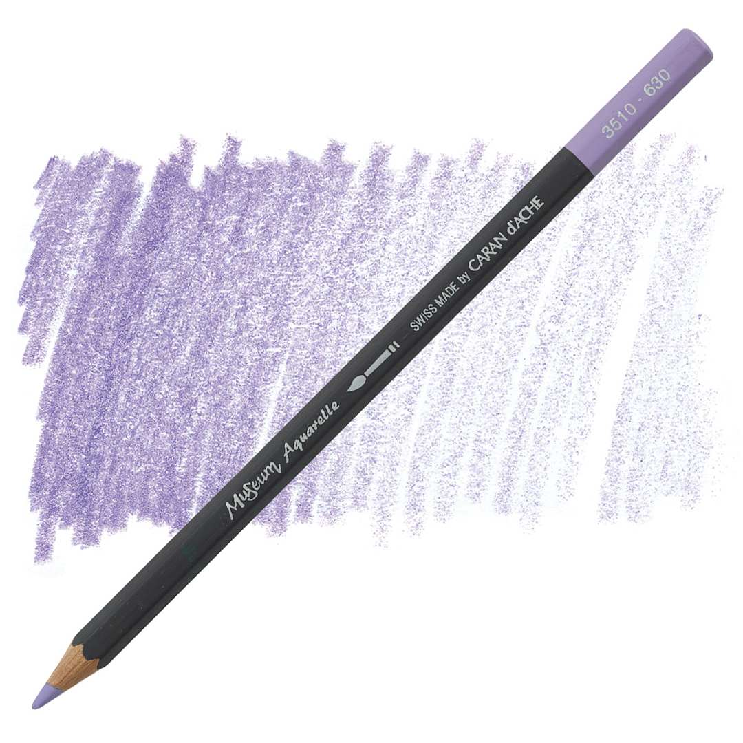 Open in modal - Caran D'Ache Museum Aquarelle Pencil - Ultramarine Violet pencil and swatch
