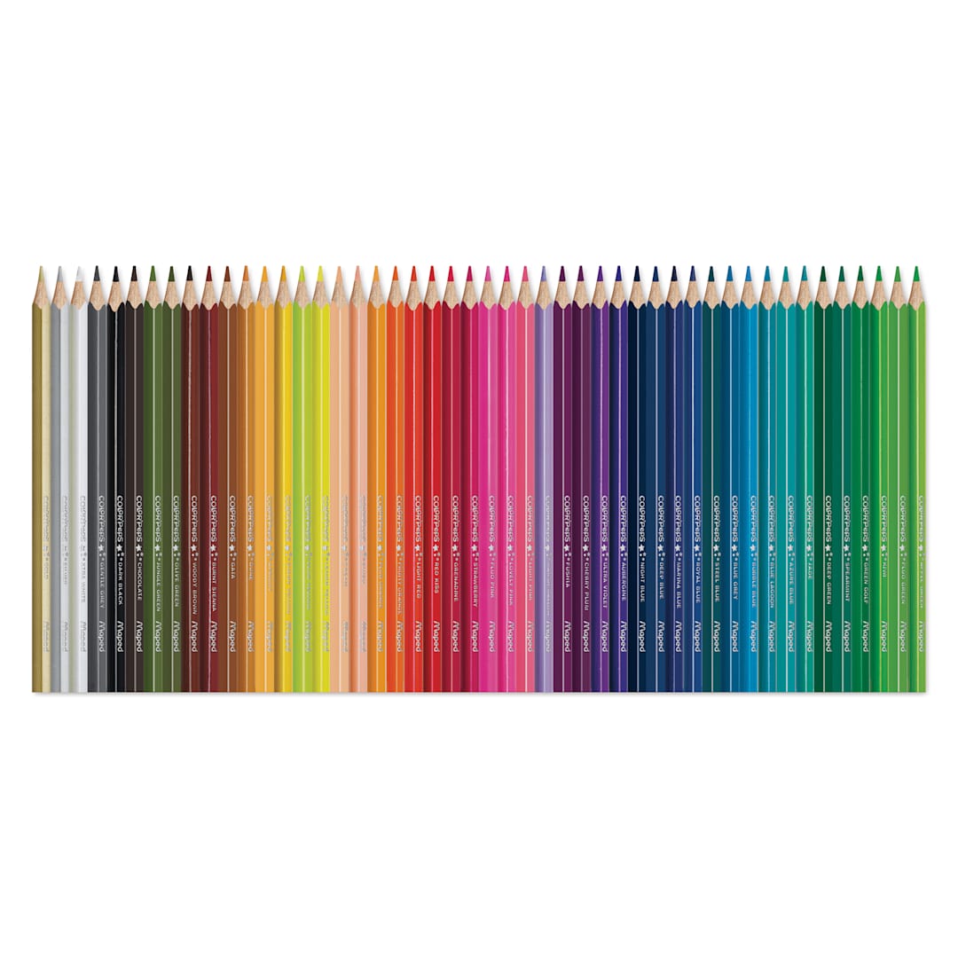 Open in modal - Maped Color'Peps Colored Pencils - Set of 48, pencils laid out