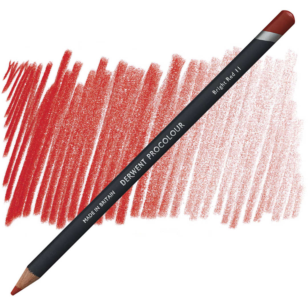 Open in modal - Derwent ProColour Colored Pencil - Bright Red pencil and swatch