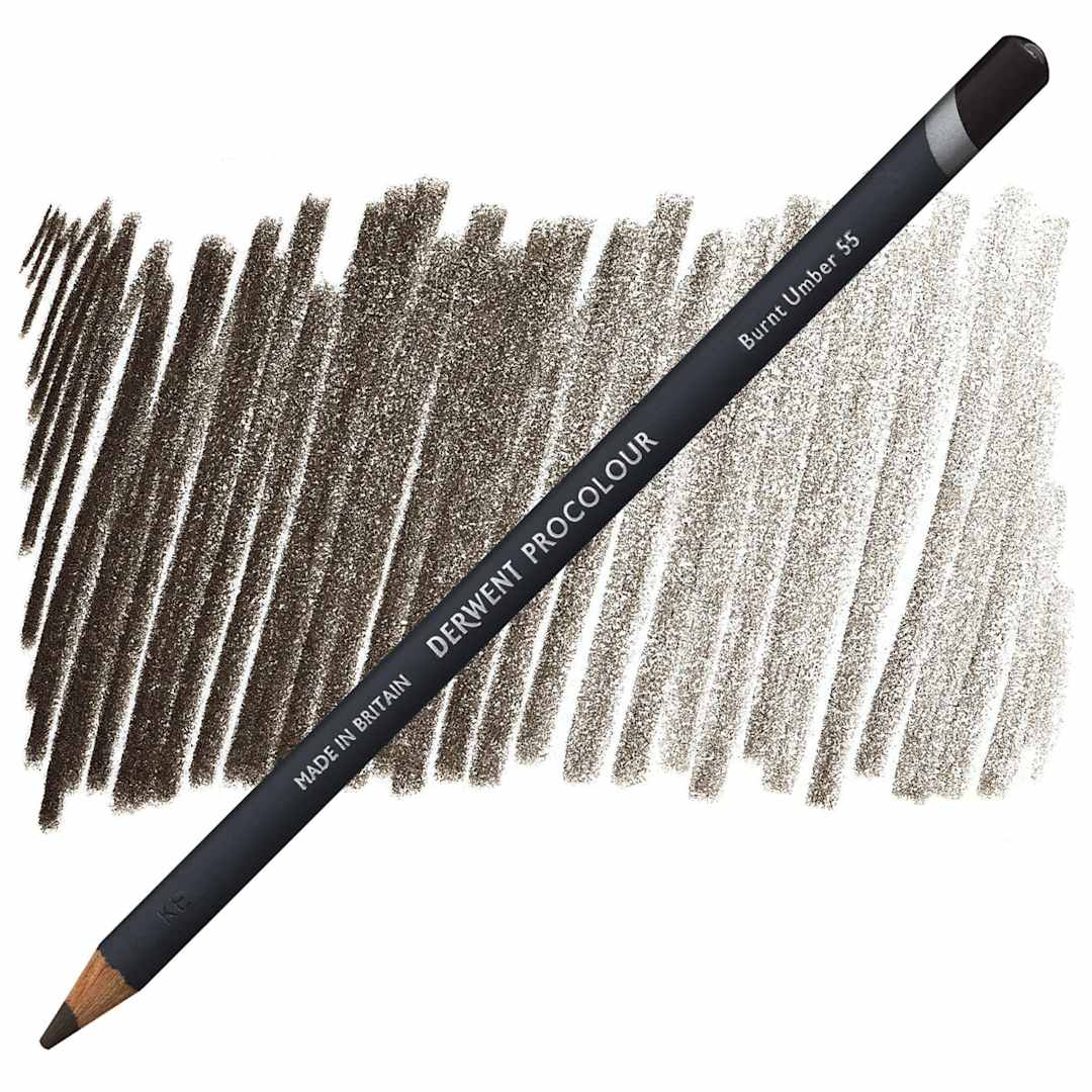 Open in modal - Derwent ProColour Colored Pencil - Burnt Umber pencil and swatch