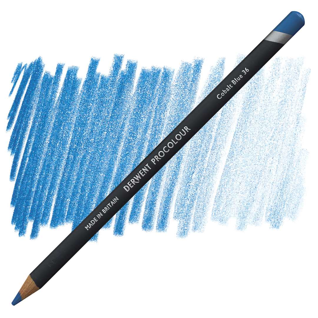 Open in modal - Derwent ProColour Colored Pencil - Cobalt Blue pencil and swatch