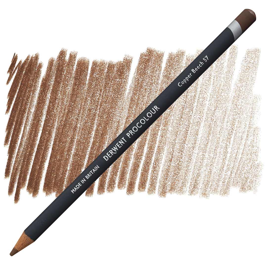 Open in modal - Derwent ProColour Colored Pencil - Copper Beech pencil and swatch