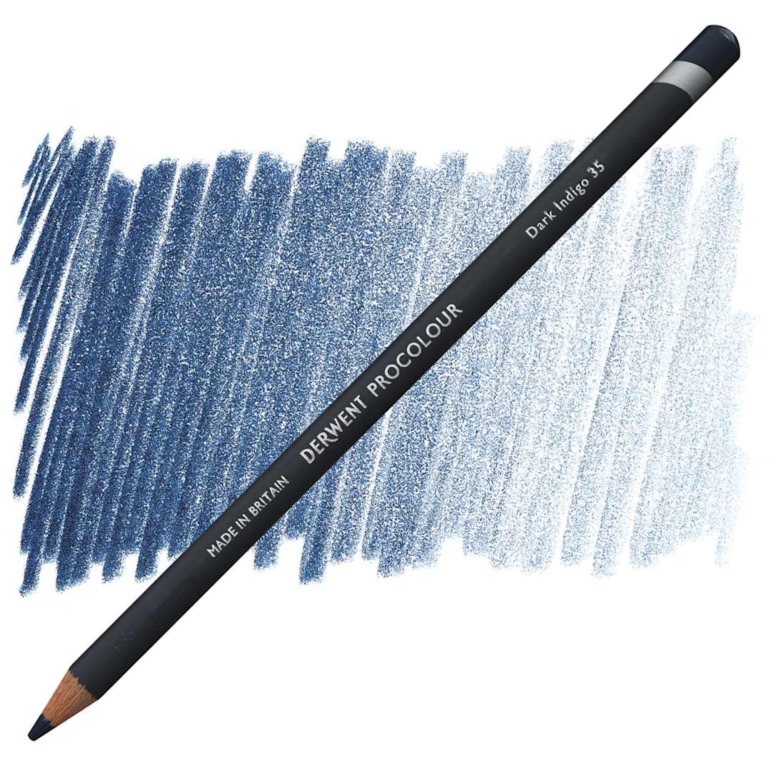 Open in modal - Derwent ProColour Colored Pencil - Dark Indigo pencil and swatch