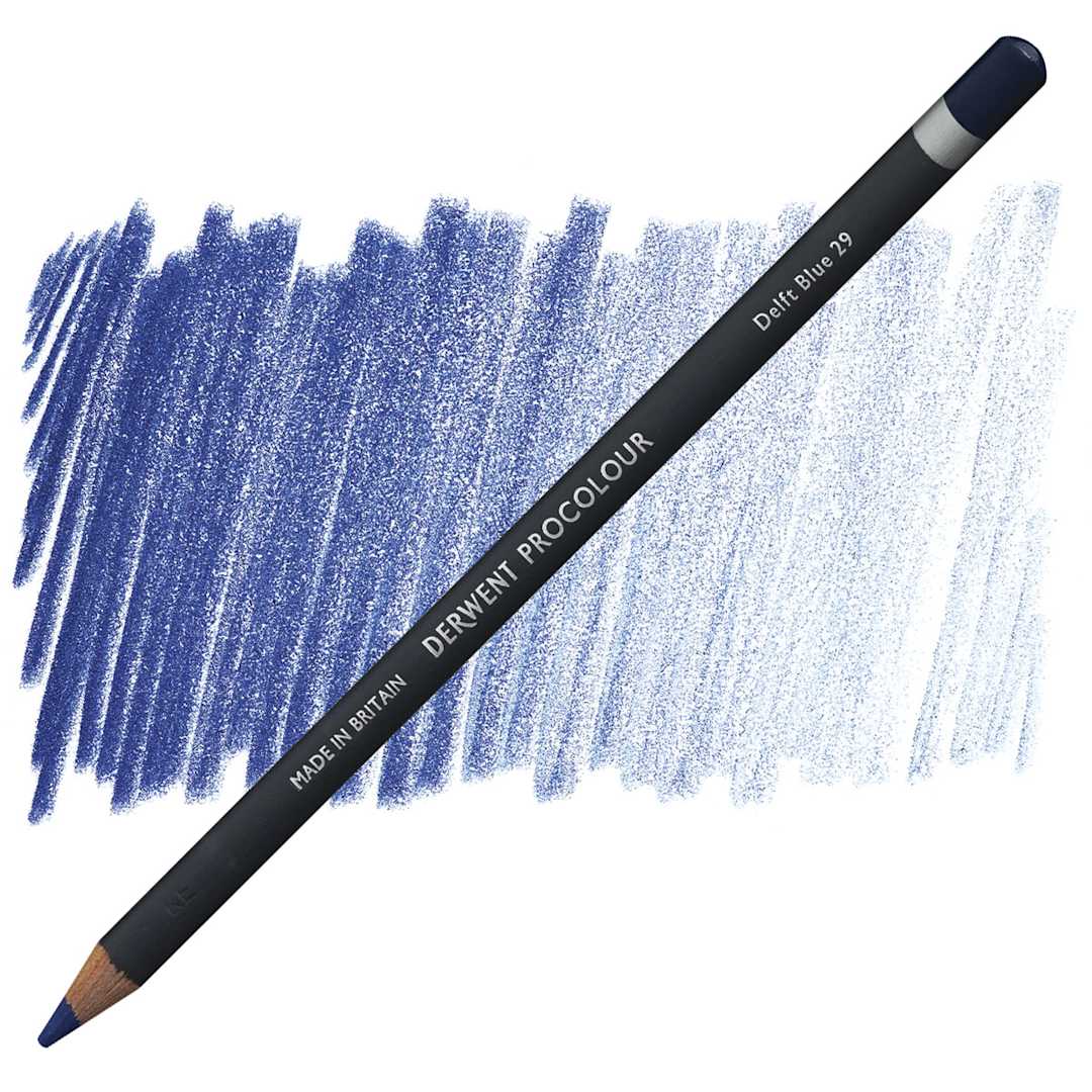 Open in modal - Derwent ProColour Colored Pencil - Delft Blue pencil and swatch